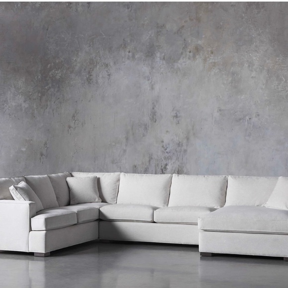 ARHAUS DUNE THREE PIECE CHAISE SECTIONAL, CENTRAL SEAT CUSHION, SNOW. - Picture 9 of 10